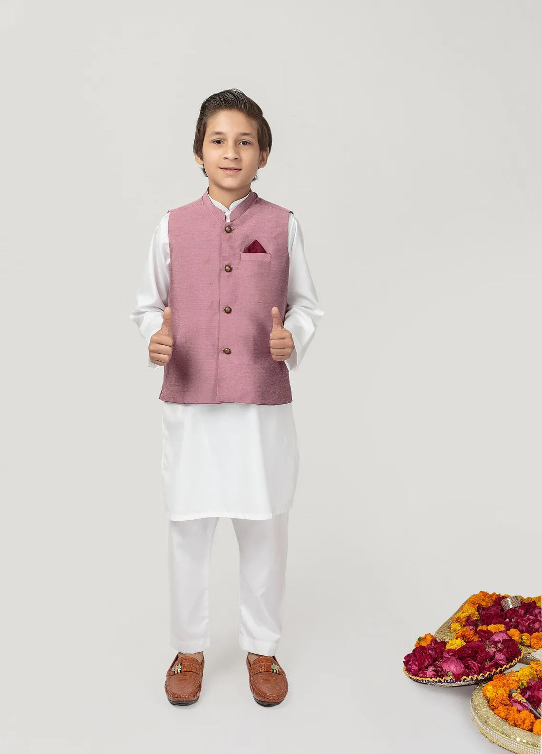 Cheeco Chic Cotton Silk Plain Boys Waistcoat - MWCEID24