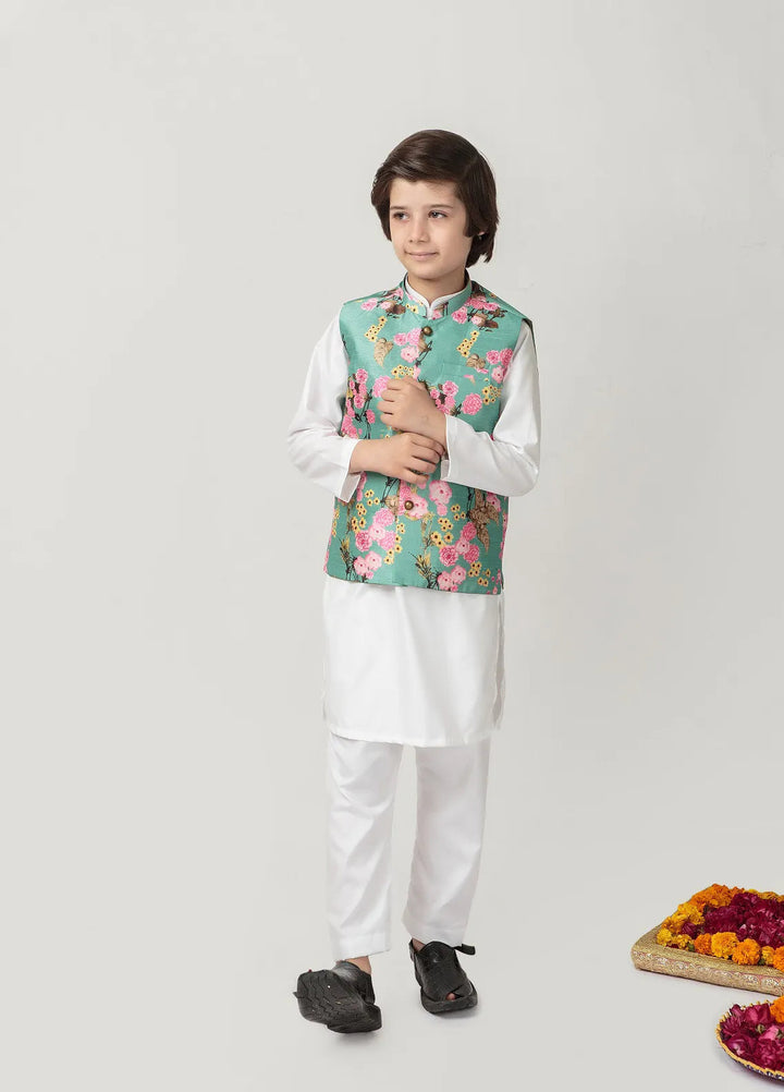 Cheeco Chic Cotton Silk Printed Boys Waistcoat - SGFWC24