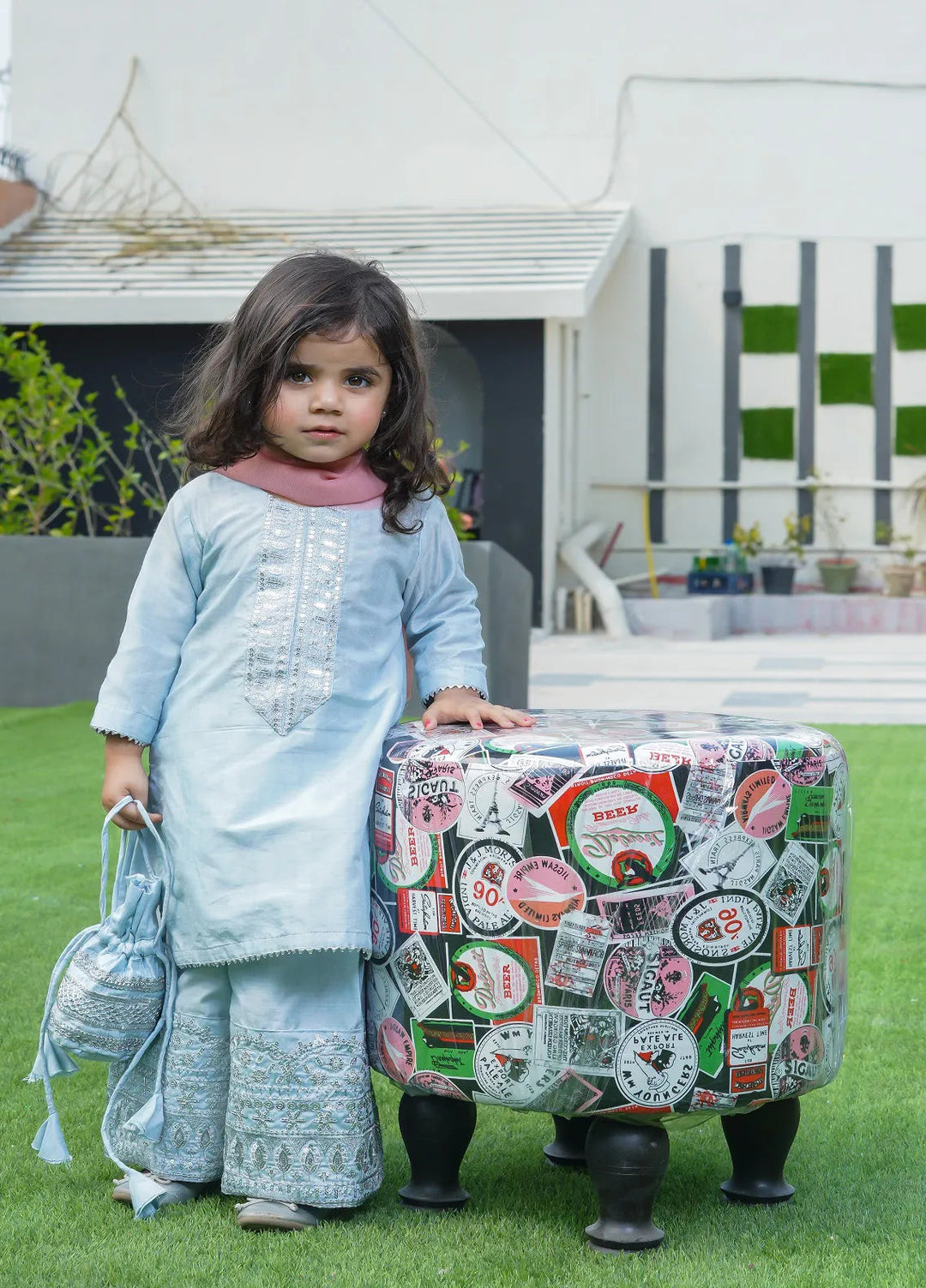 Cheeco Chic Pret Embroidered Cotton silk 3 Piece Suit IBEID23