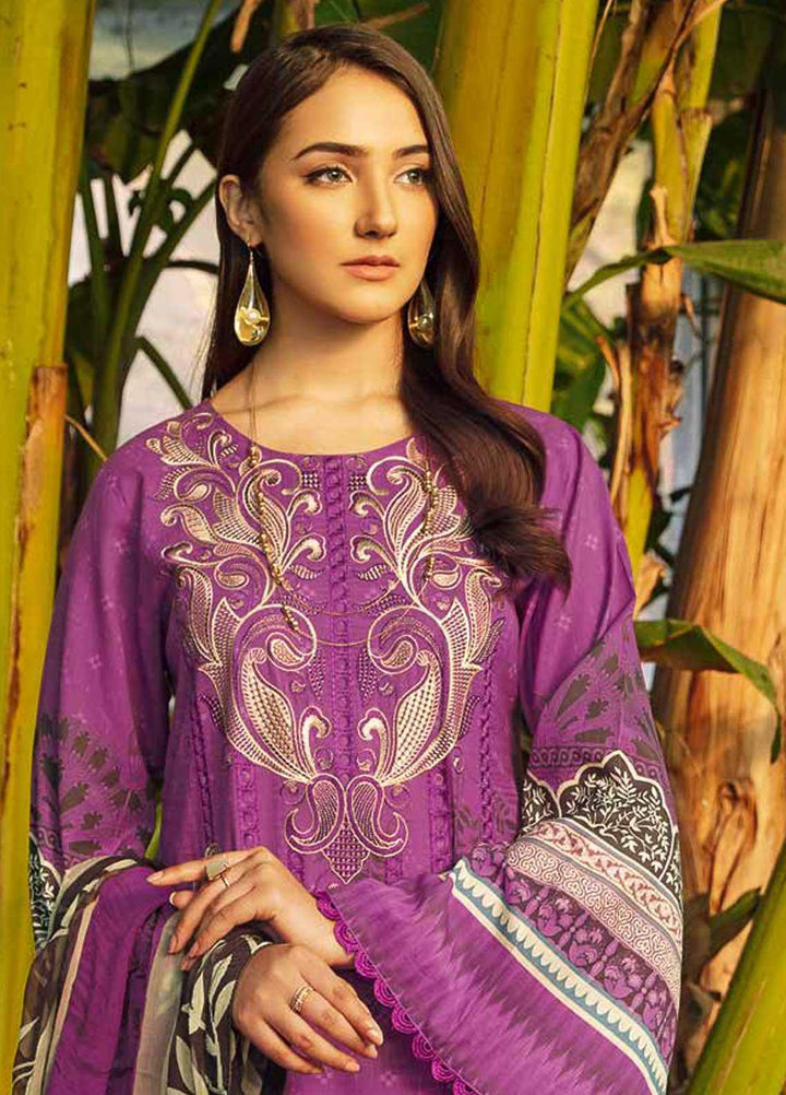 Chevron by Ramsha Embroidered Lawn Suits Unstitched 3 Piece RSH21-CH5 508 - Luxury Collection