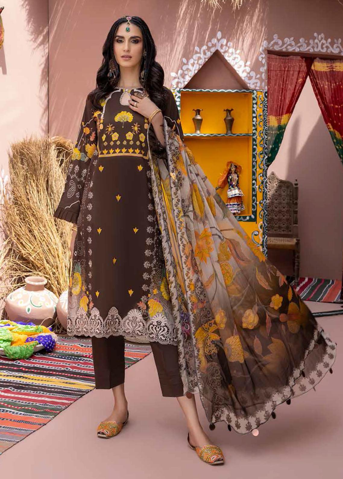 Charizma Embroidered Missouri Jacquard Suits Unstitched 3 Piece CRZ21MK MSK-13 EMERALD GLADE - Winter Collection