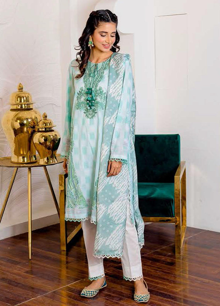 Ciara By Cross Stitch Embroidered Cambric Suits Unstitched 3 Piece CS21C 08 PASTEL ORCHID - Premium Collection