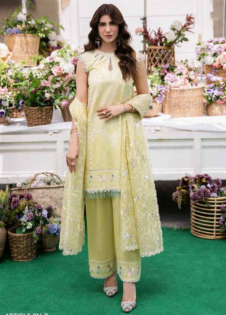 Clara By Bin Ilyas Embroidered Lawn Suit Unstitched 3 Piece BI24C 214B - Summer Collection