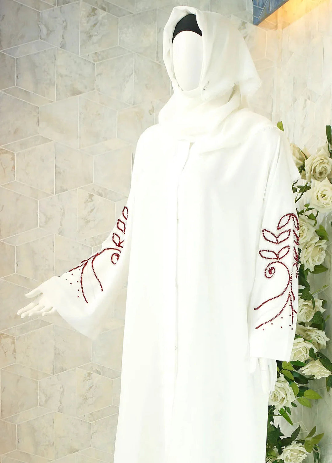 Clarity Glam Pret Embroidered Abaya Jasmine