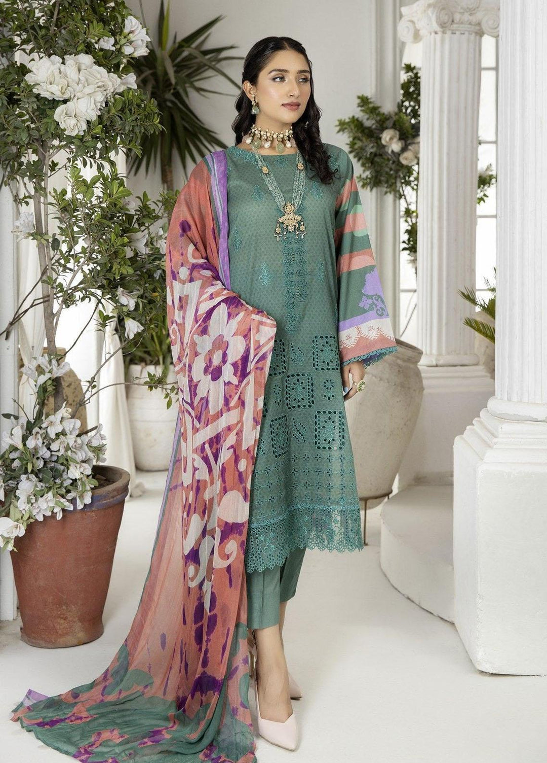 Classica By Safwa Embroidered Lawn Suits Unstitched 3 Piece SW23C SEC-07 - Summer Collection