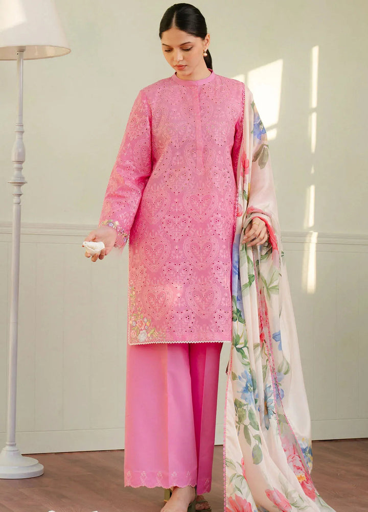 Coco By Zara Shahjahan Embroidered Lawn Suits Unstitched 3 Piece CZS25L D3A Tina - Summer Collection