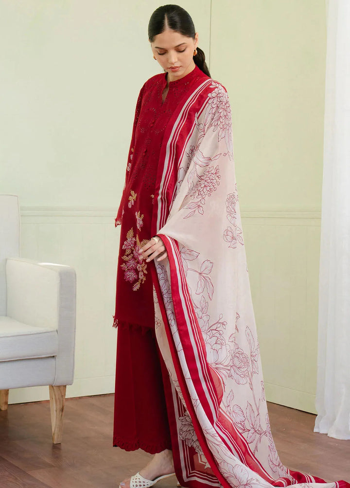 Coco By Zara Shahjahan Embroidered Lawn Suits Unstitched 3 Piece CZS25L D6A Vali - Summer Collection