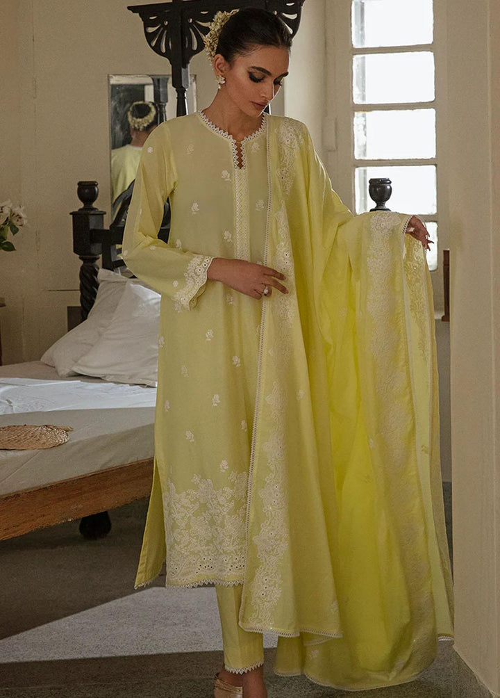 Cross Stitch Embroidered Lawn Suits Unstitched 3 Piece CS23CK CLOVER LIME - Summer Collection