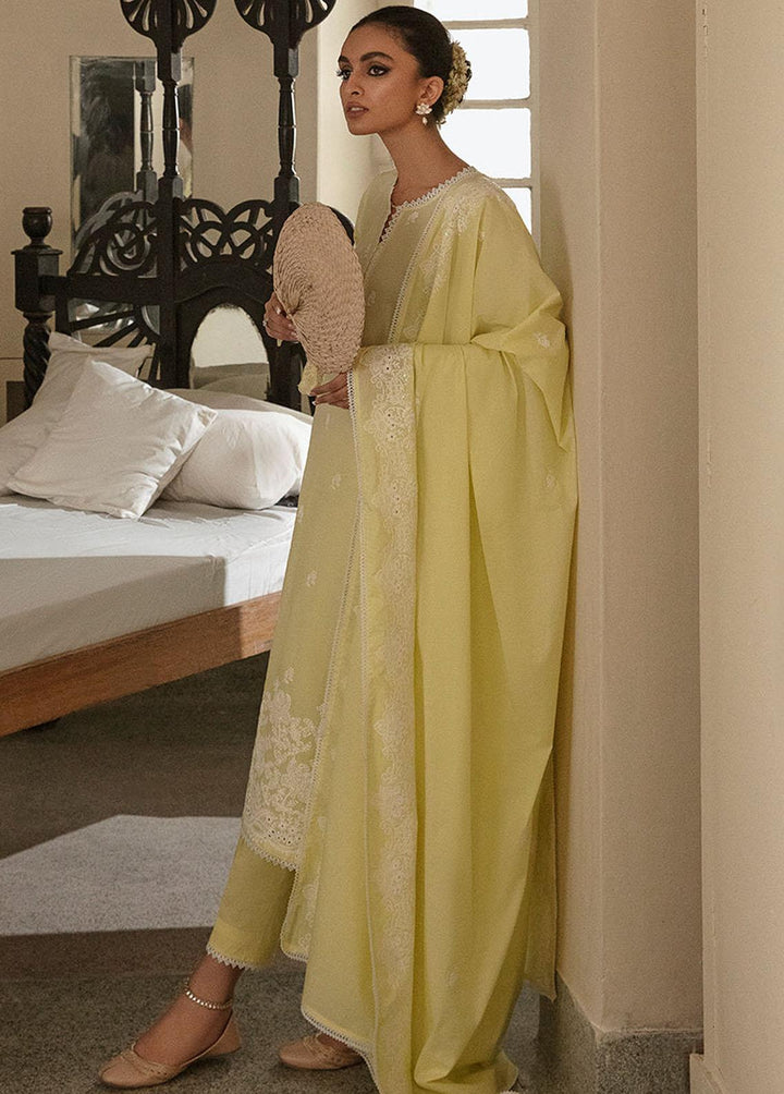 Cross Stitch Embroidered Lawn Suits Unstitched 3 Piece CS23CK CLOVER LIME - Summer Collection