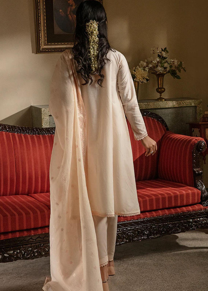 Cross Stitch Embroidered Lawn Suits Unstitched 3 Piece CS23CK PEACH FUZZ - Summer Collection