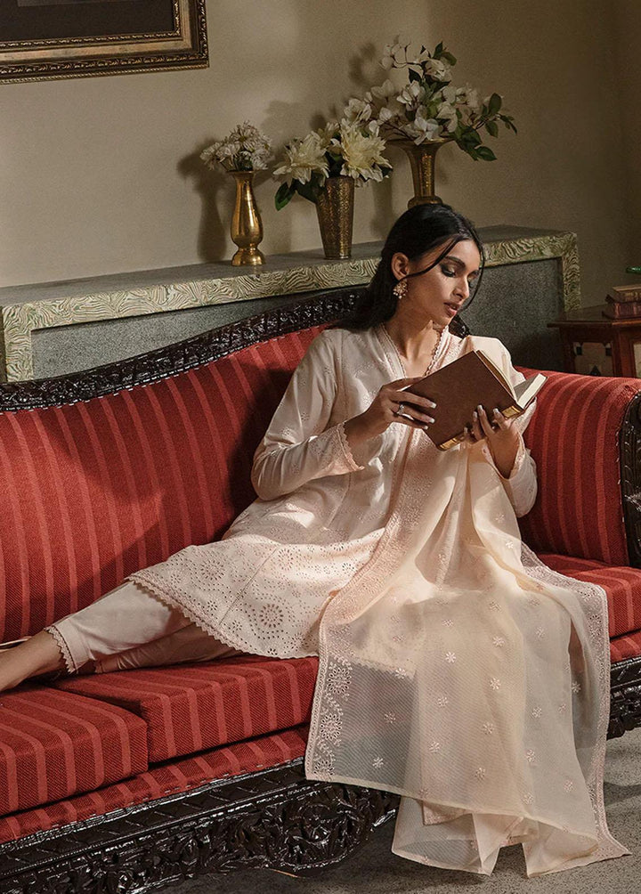 Cross Stitch Embroidered Lawn Suits Unstitched 3 Piece CS23CK PEACH FUZZ - Summer Collection