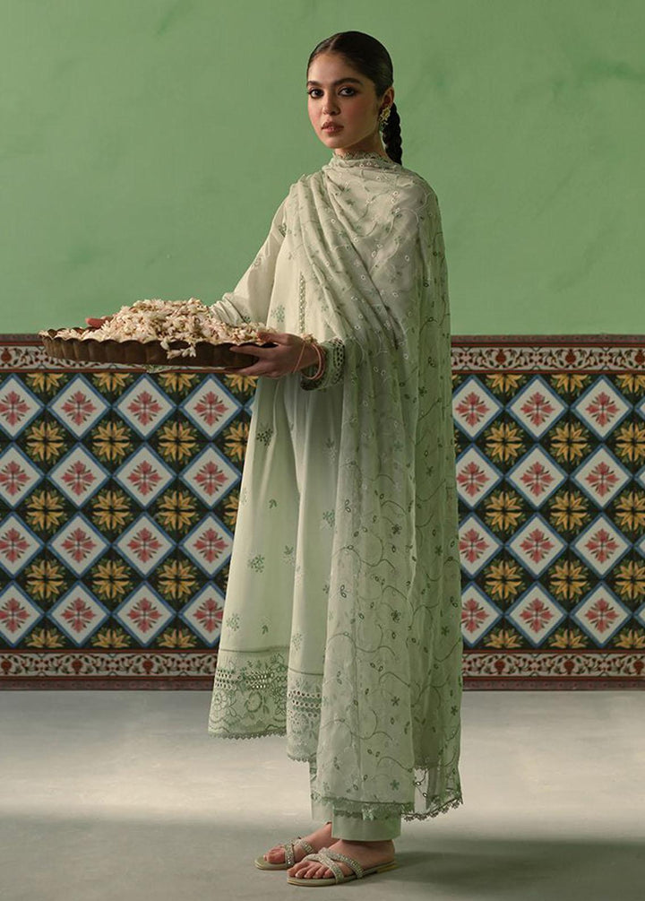 Cross Stitch Chikankari Lawn Suits Unstitched 3 Piece CS24C Icy Mint - Summer Collection