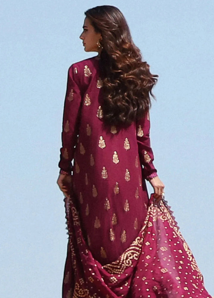 Cross Stitch Embroidered Cotton Jacquard Suit Unstitched 3 Piece CS24EL2  Crimson Aura - Summer Collection