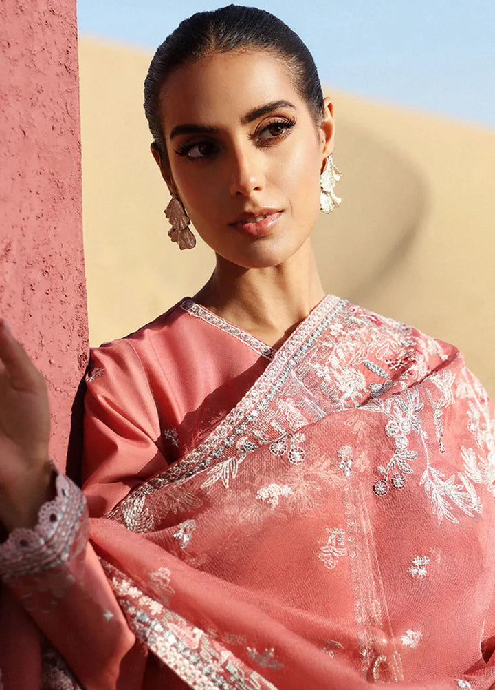 Cross Stitch Embroidered Lawn Suit Unstitched 3 Piece CS24EL2  Mulberry Blush - Summer Collection