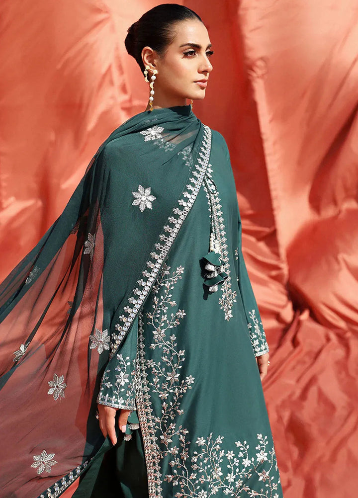 Cross Stitch Embroidered Lawn Suit Unstitched 3 Piece CS24EL2  Pine Cerulean - Summer Collection