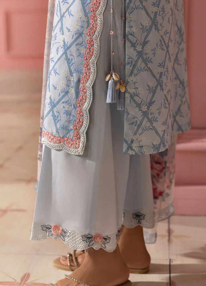 Cross Stitch Embroidered Lawn Suits Unstitched 3 Piece Aqua Ice - Summer Collection