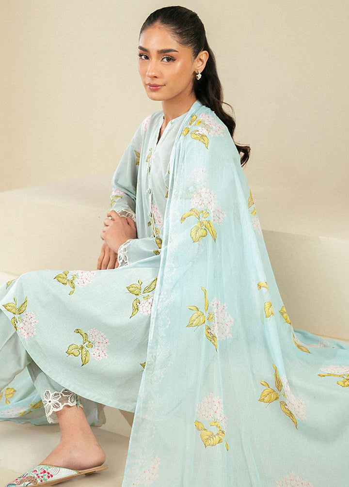 Cross Stitch Embroidered Lawn Suits Unstitched 3 Piece CS24DL D-04 Dim Gray - Summer Collection