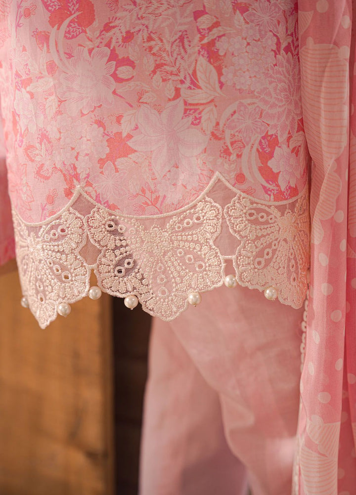 Cross Stitch Embroidered Lawn Suits Unstitched 3 Piece CS24EL D-22 Rose Glint - Eid Collection