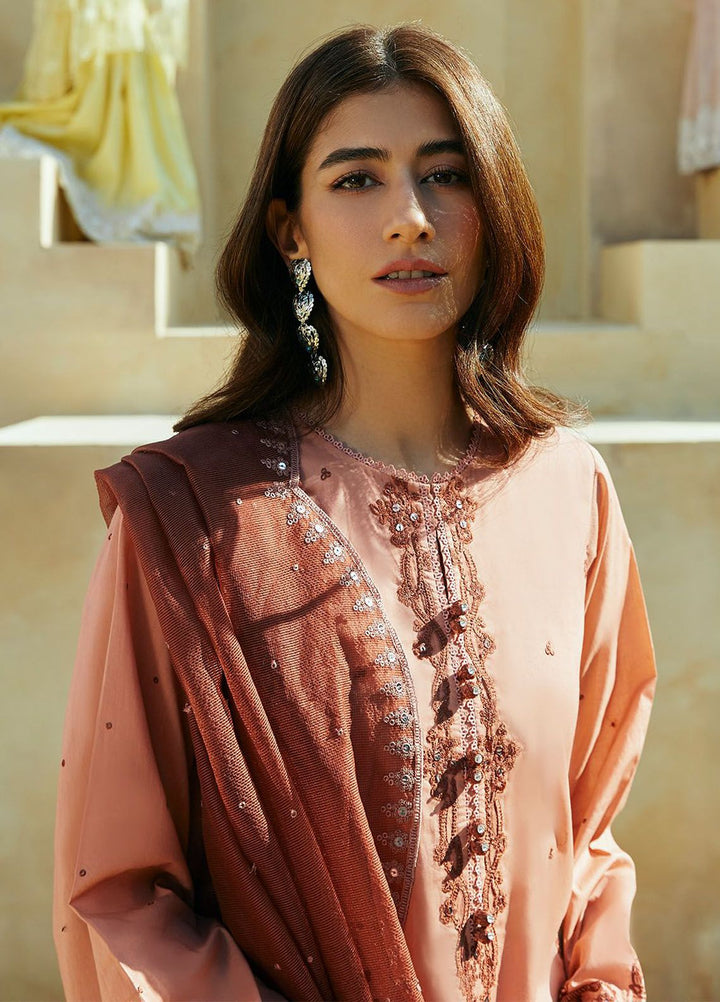 Cross Stitch Embroidered Lawn Suits Unstitched 3 Piece CS24PL D-01 Arid Sand - Summer Collection