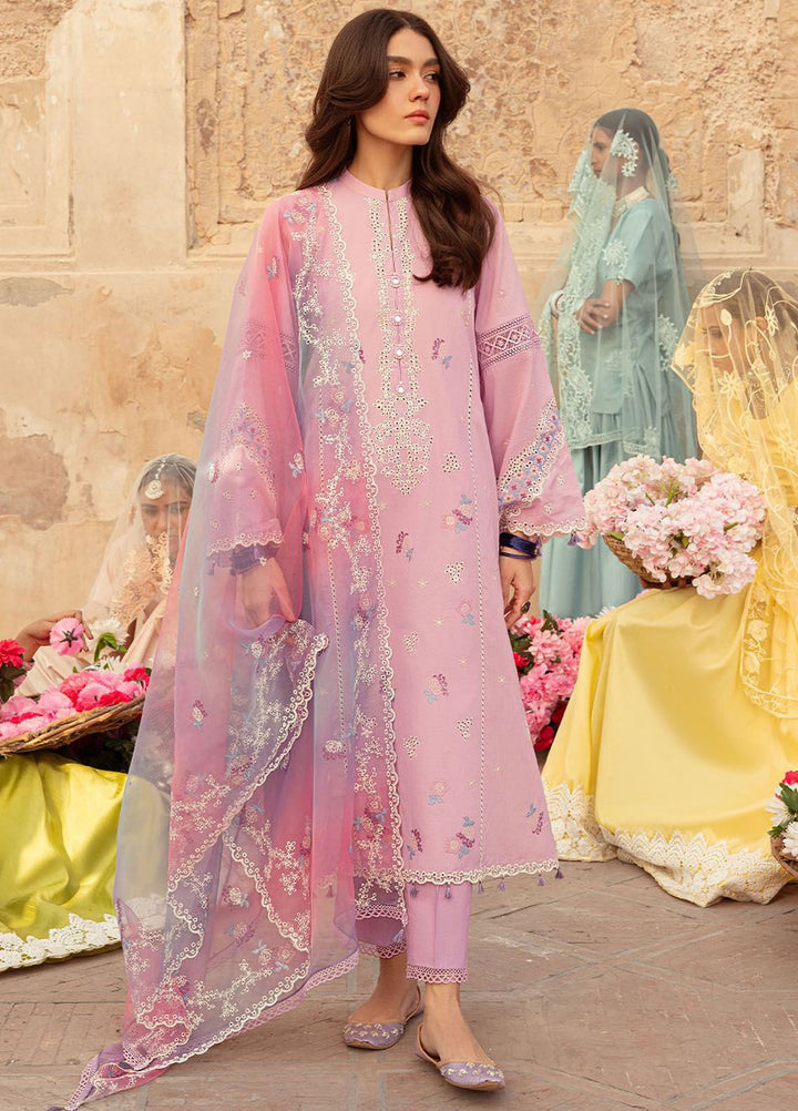 Cross Stitch Embroidered Lawn Suits Unstitched 3 Piece CS24PL D-02 Regal Orchard - Summer Collection