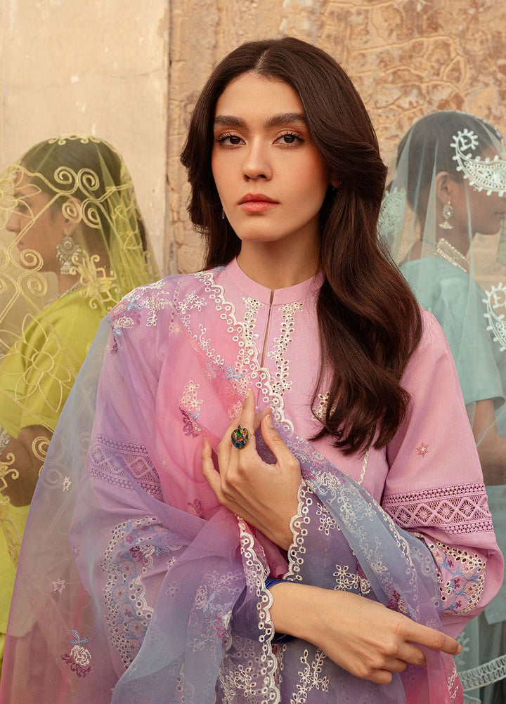 Cross Stitch Embroidered Lawn Suits Unstitched 3 Piece CS24PL D-02 Regal Orchard - Summer Collection