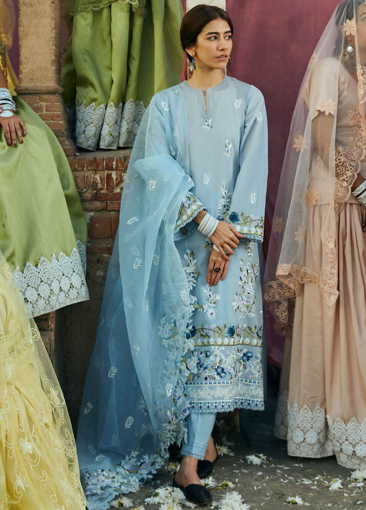 Cross Stitch Embroidered Lawn Suits Unstitched 3 Piece CS24PL D-03 Cerulean Ornate - Summer Collection