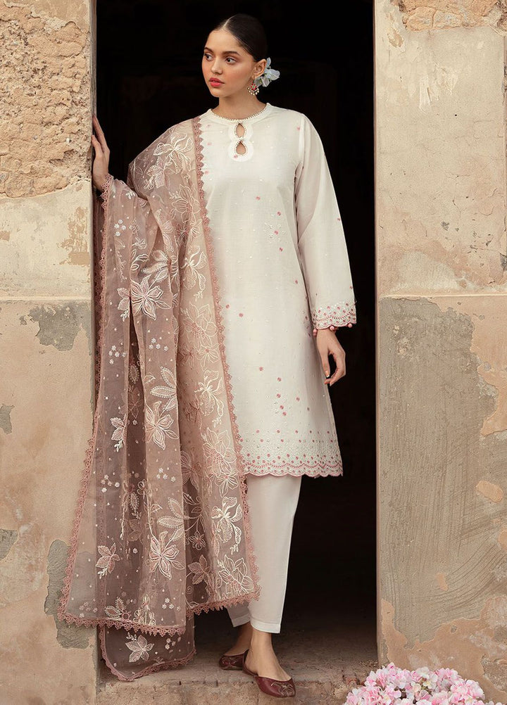 Cross Stitch Embroidered Lawn Suits Unstitched 3 Piece CS24PL D-04 Speckle Mesh - Summer Collection