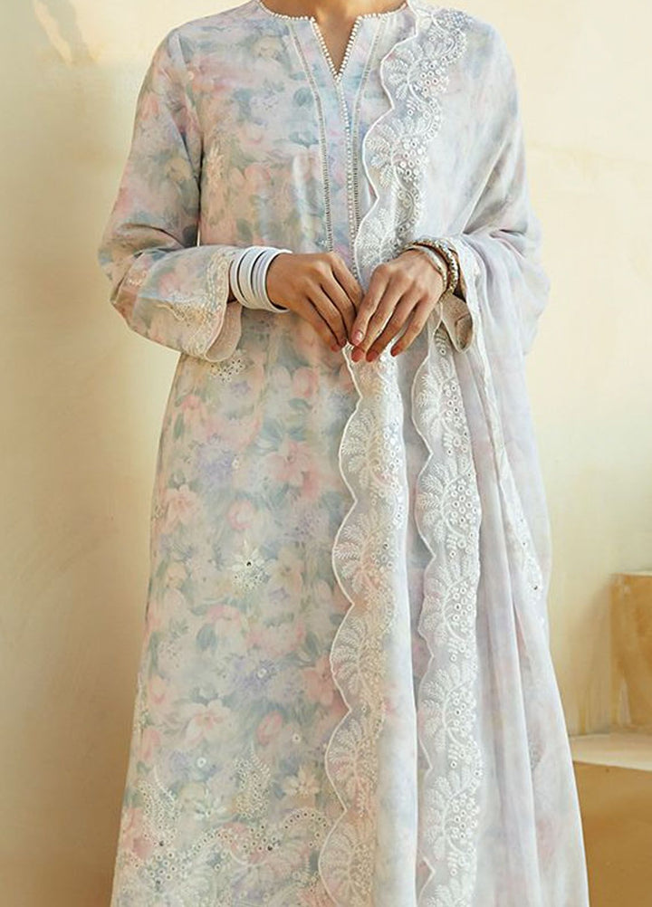 Cross Stitch Embroidered Lawn Suits Unstitched 3 Piece CS24PL D-07 Viola Pearl - Summer Collection