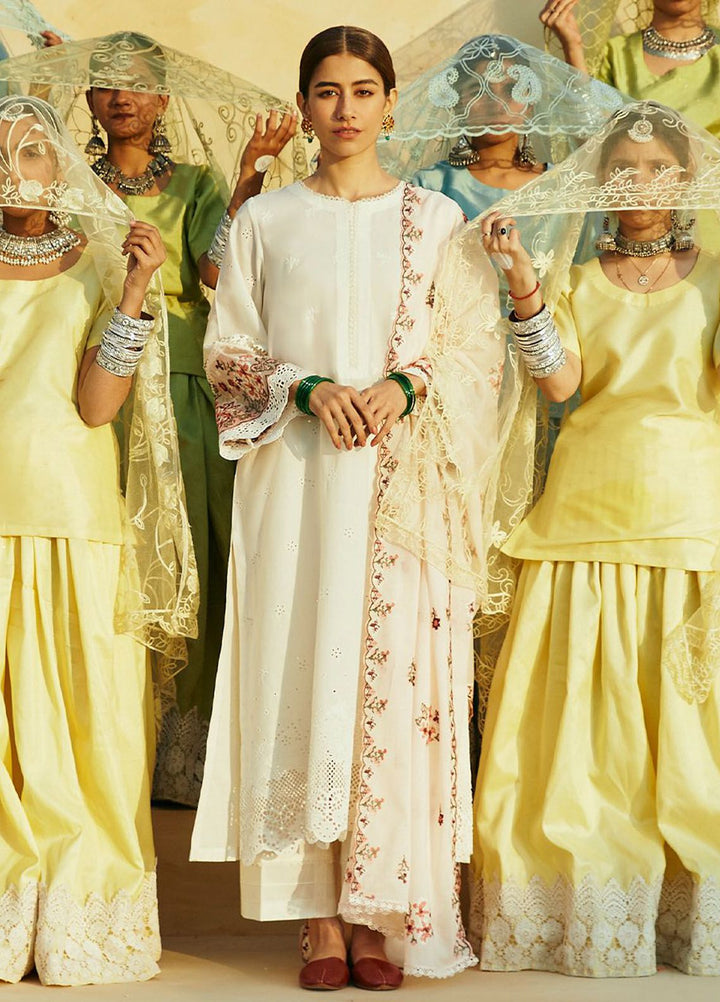 Cross Stitch Embroidered Lawn Suits Unstitched 3 Piece CS24PL D-10 Pastel Pink - Summer Collection