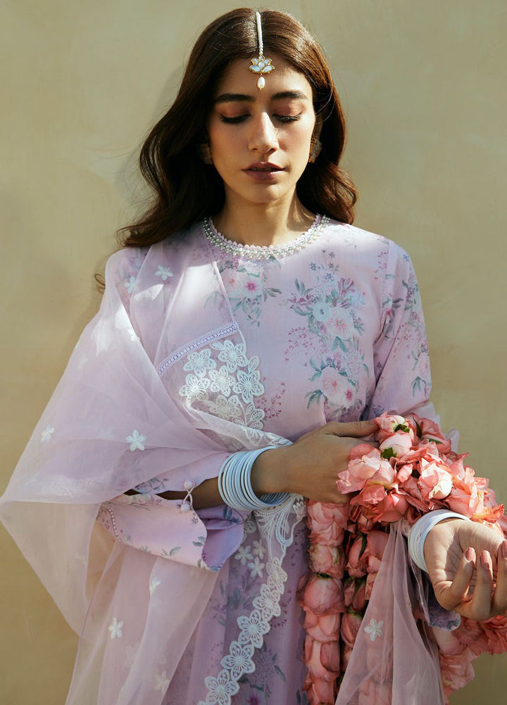 Cross Stitch Embroidered Lawn Suits Unstitched 3 Piece CS24PL D-12 Shadow Berry - Summer Collection