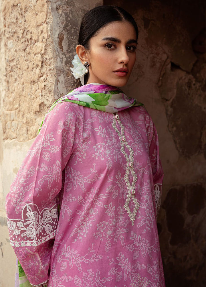 Cross Stitch Embroidered Lawn Suits Unstitched 3 Piece CS24PL D-20 Coral Floret - Summer Collection