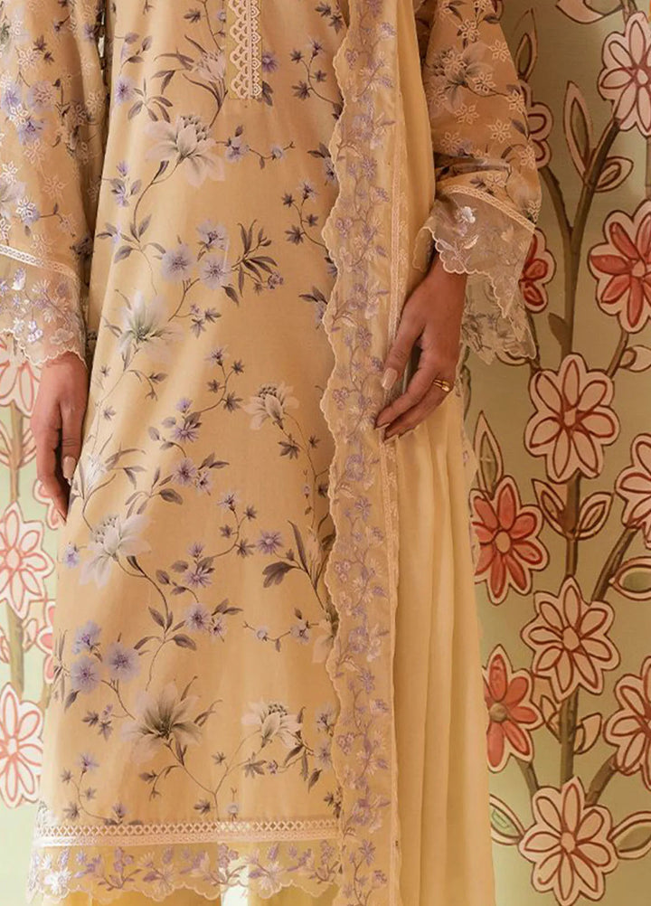 Cross Stitch Embroidered Lawn Suits Unstitched 3 Piece Olive Muse - Summer Collection