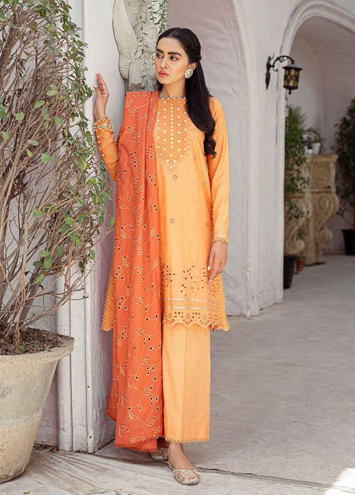 Mahiri By Cross Stitch Embroidered Lawn Suits Unstitched 3 Piece CS22-M3 06 TANGERINE FLECK - Summer Collection