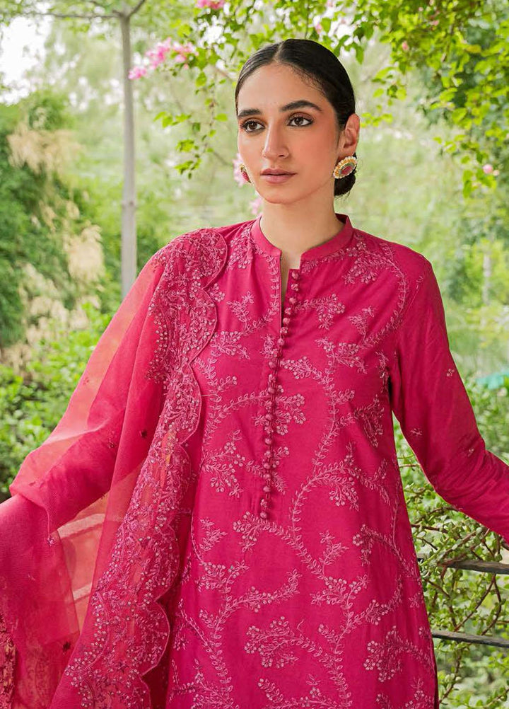 Mahiri By Cross Stitch Embroidered Cambric Suits Unstitched 3 Piece CS22MH-6 04 LUSH CLARET - Festive Collection