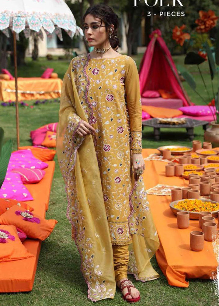 Mehrbano By Cross Stitch Embroidered Lawn Suits Unstitched 3 Piece CS22ME 11 GRANITE FOLK - Premium Collection