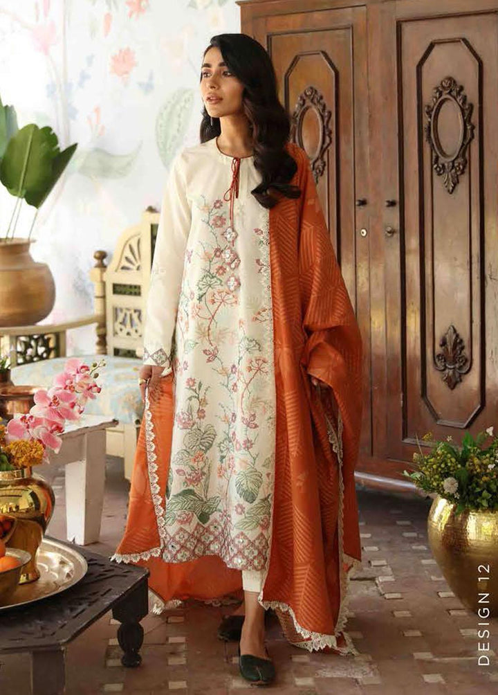 Mehrbano By Cross Stitch Embroidered Lawn Suits Unstitched 3 Piece CS22ME 12 MISTIC FLORA - Premium Collection
