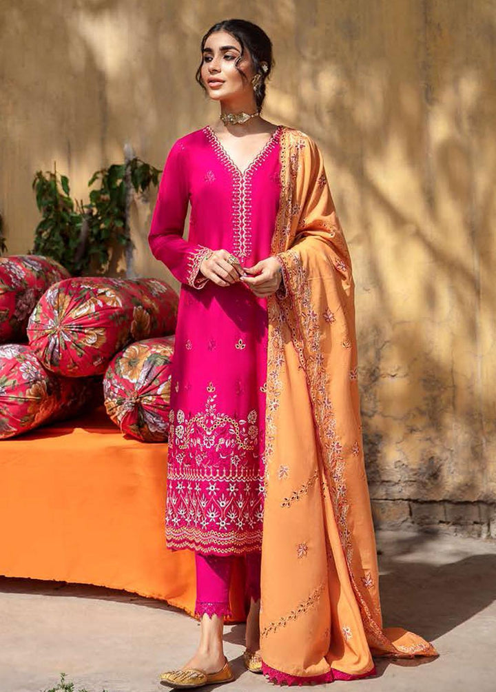 Mehrbano By Cross Stitch Embroidered Lawn Suits Unstitched 3 Piece CS22ME 16 VIBRANT GLOVV - Premium Collection