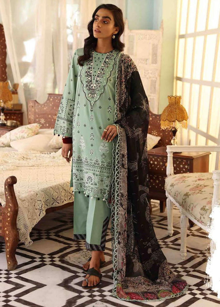 Mehrbano By Cross Stitch Embroidered Lawn Suits Unstitched 3 Piece CS22ME 20 SAGEDREAM - Premium Collection