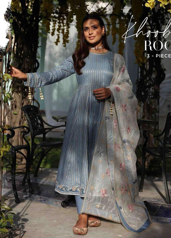 Mehrbano By Cross Stitch Embroidered Lawn Suits Unstitched 3 Piece CS22ME 05 KHOOB ROO - Premium Collection