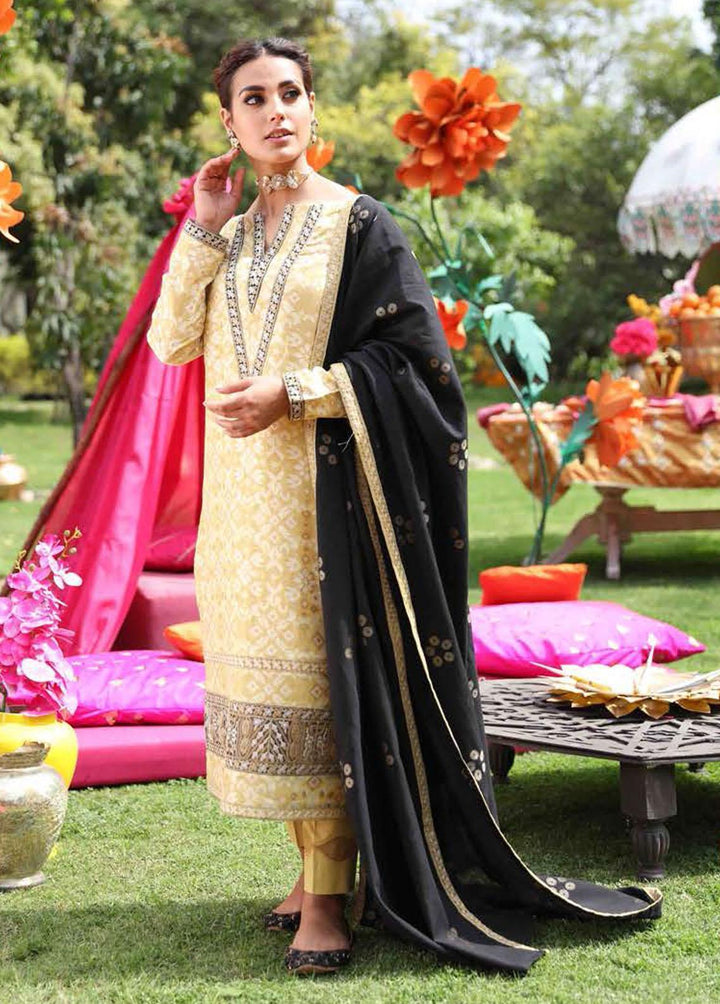 Mehrbano By Cross Stitch Embroidered Lawn Suits Unstitched 3 Piece CS22ME 06 SAR-EBAZM - Premium Collection