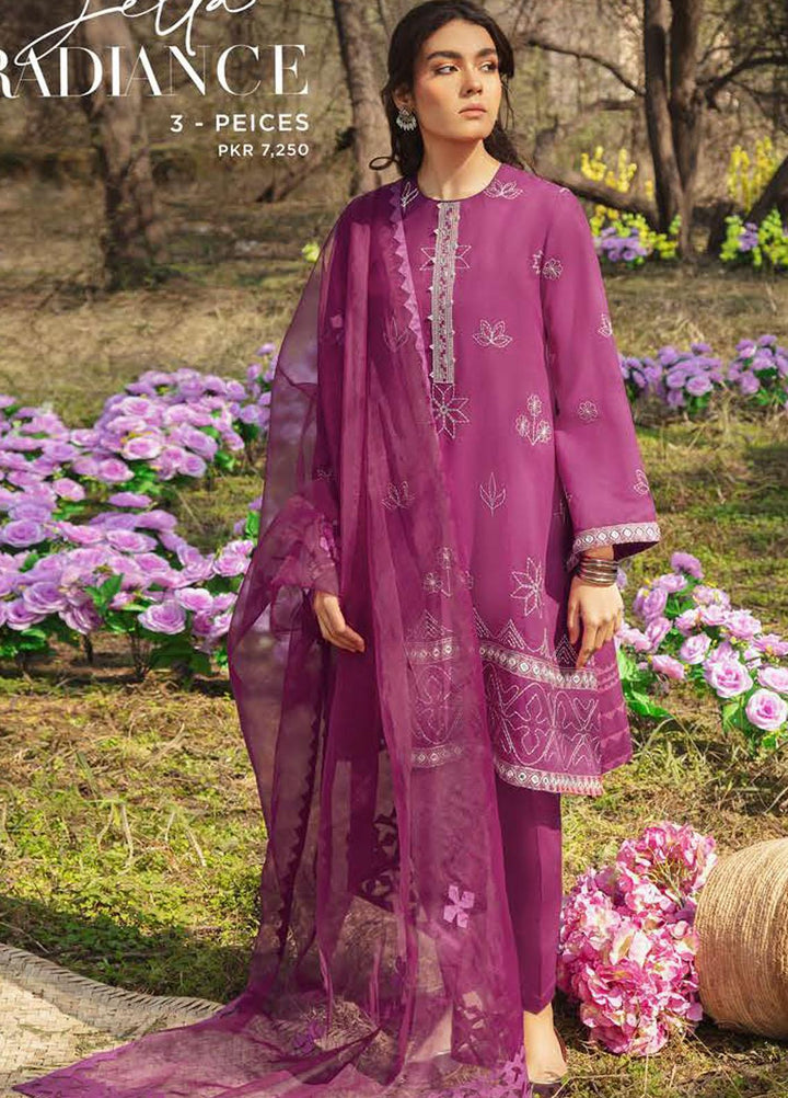 Mehrbano By Cross Stitch Embroidered Lawn Suits Unstitched 3 Piece CS22ML ZELLA RADIANCE - Premium Collection