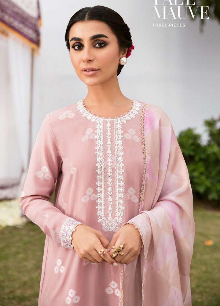 Cross Stitch Embroidered Cotton Suits Unstitched 3 Piece CS23PL D-03 Pale Mauve - Eid Collection