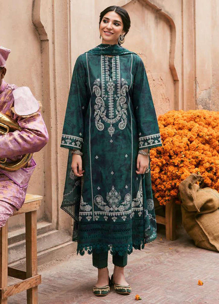 Cross Stitch Embroidered Lawn Suits Unstitched 3 Piece CS23PL D-08 Bistro Barn - Eid Collection