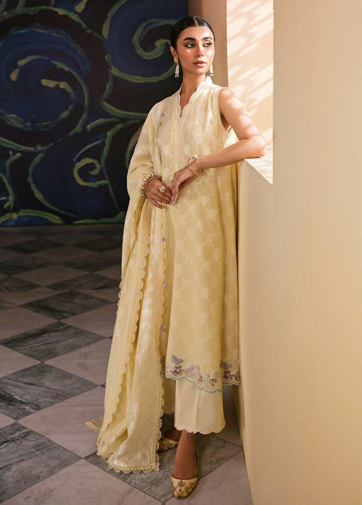 Cross Stitch Embroidered Cotton Suits Unstitched 3 Piece CS23PL D-17 Sylvan Gris - Eid Collection