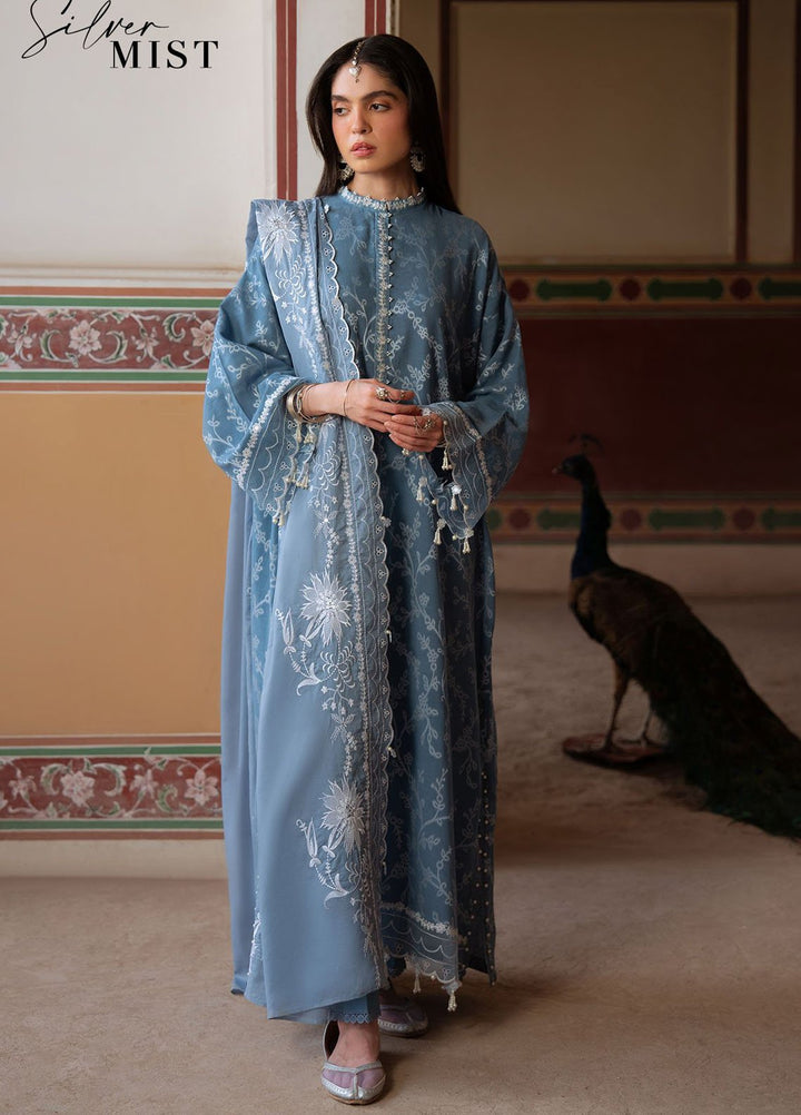 Cross Stitch Print N Embroidery Lawn Suits Unstitched 3 Piece CS25EL Silver Mist - Summer Collection
