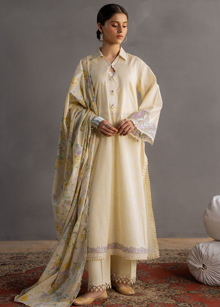 Cross Stitch Print N Embroidery Lawn Suits Unstitched 3 Piece CS25EL Sunshine Glow - Summer Collection