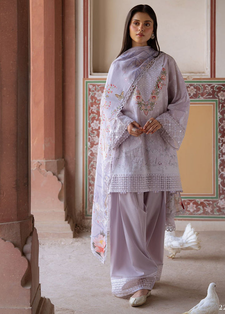 Cross Stitch Print N Embroidery Lawn Suits Unstitched 3 Piece CS25EL Violet Posy - Summer Collection
