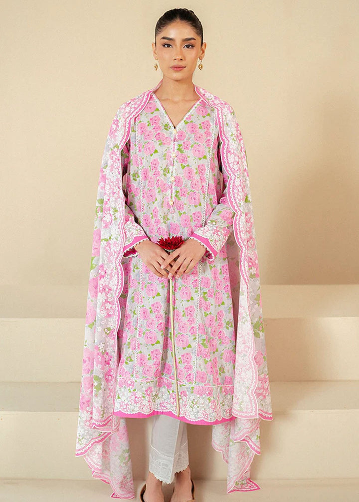 Cross Stitch Printed Lawn Suits Unstitched 3 Piece CS24DL D-05 Floral Wind - Summer Collection