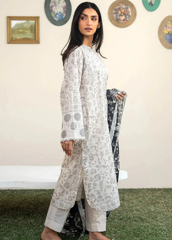 Cross Stitch Printed Lawn Suits Unstitched 3 Piece CS25DL Coral Whisper - Summer Collection