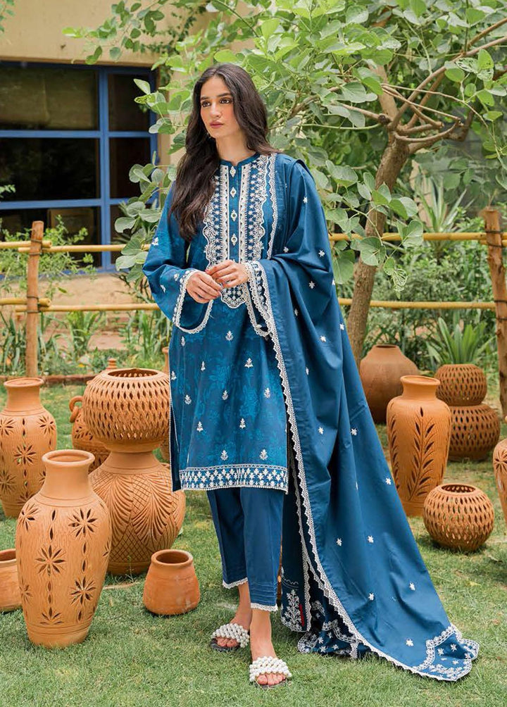 Seher By Cross Stitch Embroidered Cambric Suits Unstitched 3 Piece CS22S 04 Midnight Haze - Premium Collection
